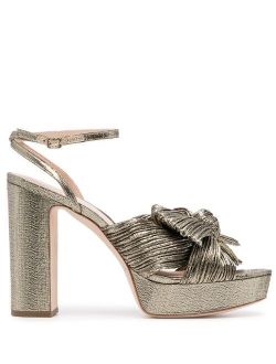 pleated platform sandals