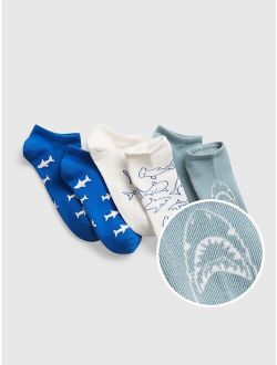 Kids Cotton Animal Print Low Cut Socks (3-Pack)