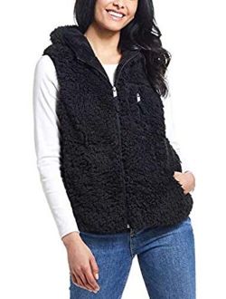 Ladies' Comfy Zip Up Sherpa Vest Hoodies