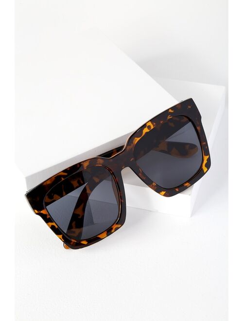 Lulus Edna Tortoise Oversized Sunglasses