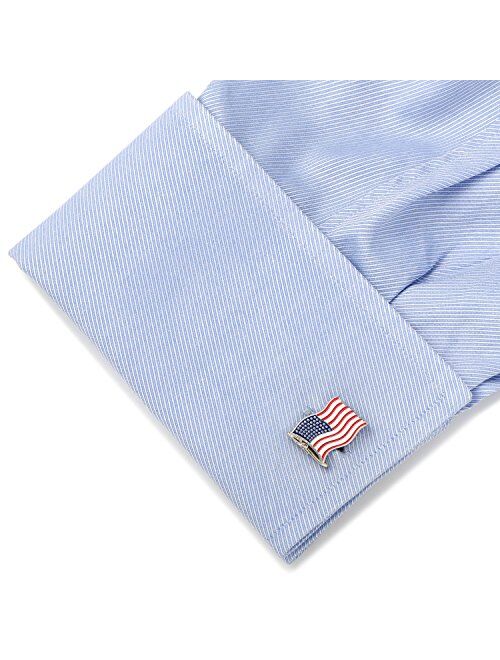 Cufflinks, Inc. Waving American Flag Cufflinks