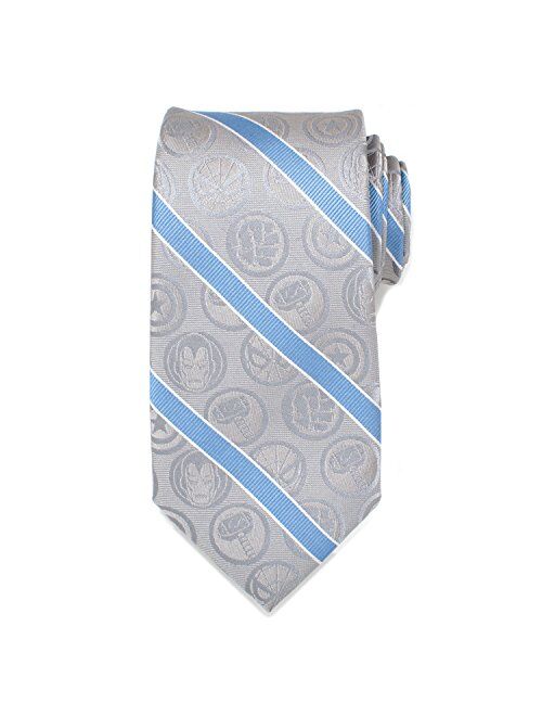 Cufflinks, Inc. Cufflinks Inc. Marvel Comics Grey and Blue Stripe Men's Tie