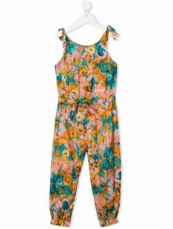 Kids floral-print jumpsuit