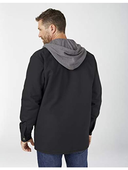 Dickies Men's Fleece Hooded Duck Shirt Jacket with Hydroshield