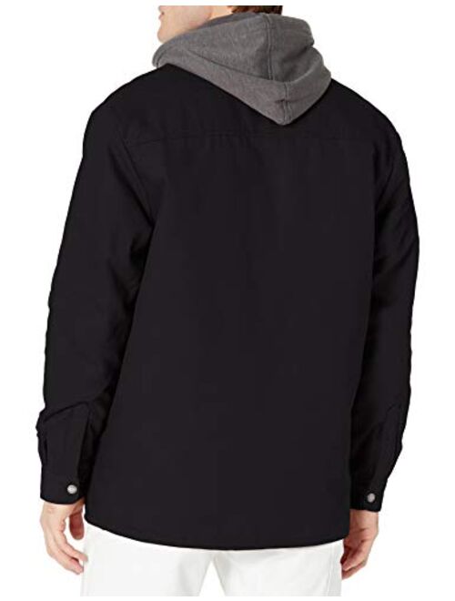 Dickies Men's Fleece Hooded Duck Shirt Jacket with Hydroshield