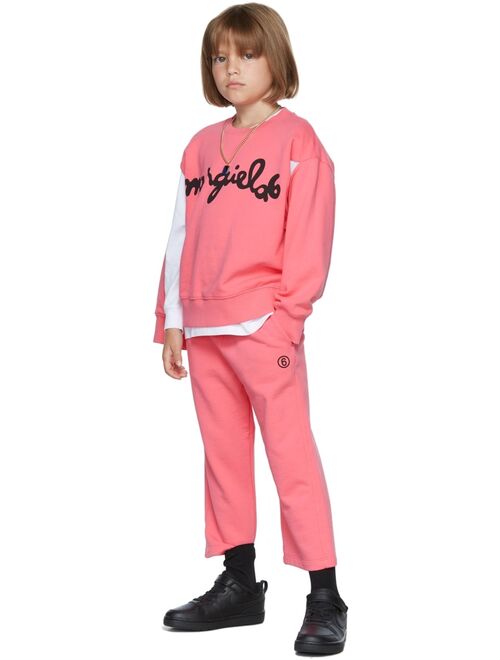 MM6 Maison Margiela Kids Pink Wide Leg Lounge Pants