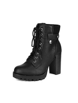 Women's Fashion Ankle Boots - Chunky High Heel Booties