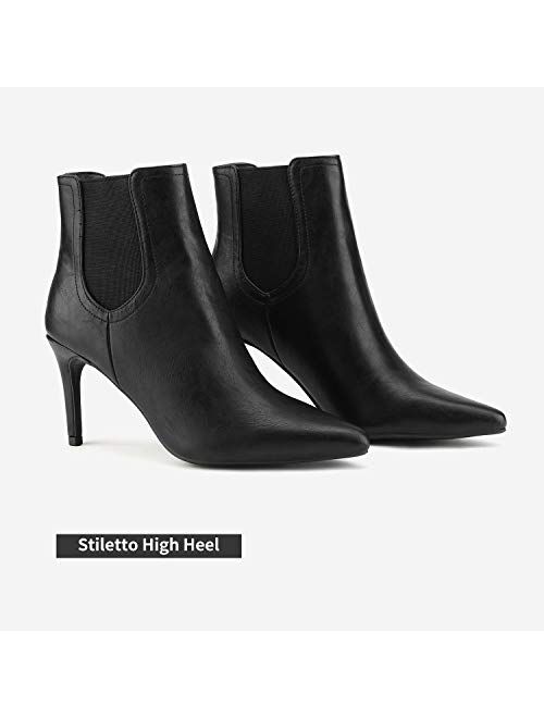 DREAM PAIRS Women's Pointed Toe Stiletto High Heel Ankle Booties