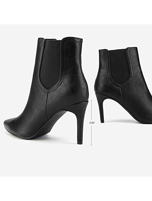 DREAM PAIRS Women's Pointed Toe Stiletto High Heel Ankle Booties