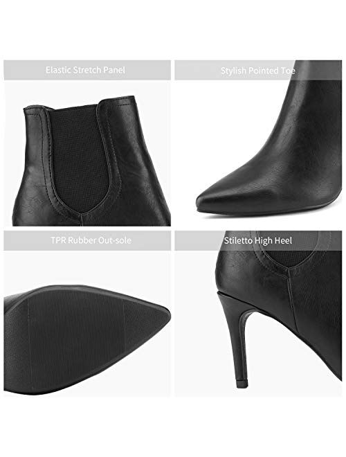 DREAM PAIRS Women's Pointed Toe Stiletto High Heel Ankle Booties