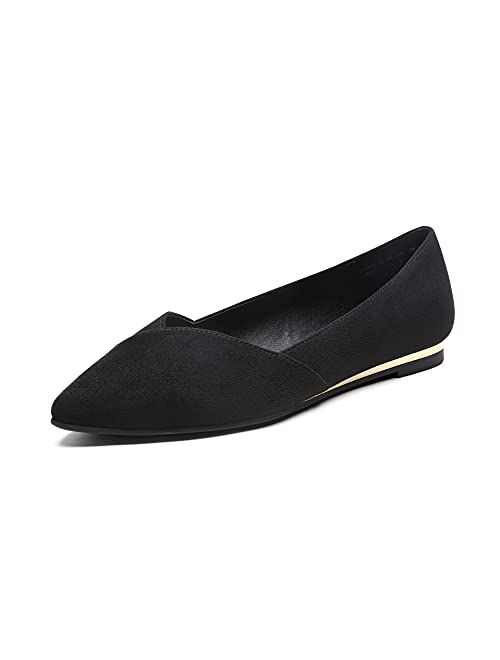 DREAM PAIRS Women’s Wide Width Pointed Toe Dress Ballet Comfortable Cute Work Flats Shoes