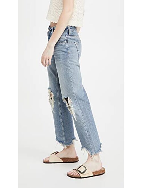 Free People Women's Maggie Mid Rise Straight Jeans