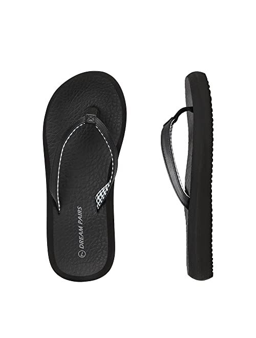DREAM PAIRS Women's Arch Support Flip Flops Comfortable Soft Cushion Summer Beach Thong Sandals
