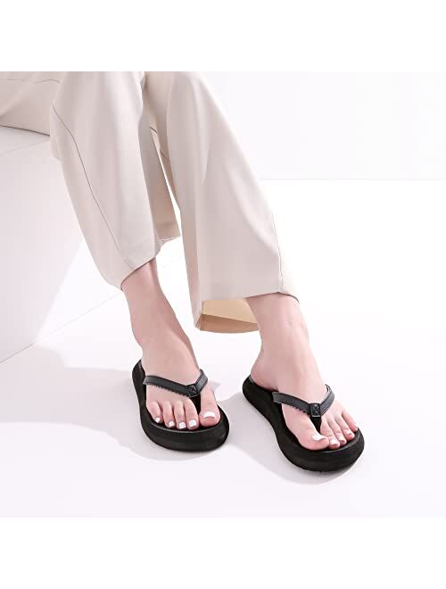 DREAM PAIRS Women's Arch Support Flip Flops Comfortable Soft Cushion Summer Beach Thong Sandals