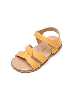 Girls Sandals Open Toe Princess Flat Sandals Strappy Summer Shoes Toddler/Little Kid