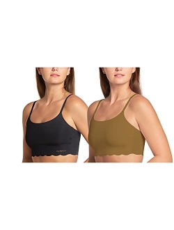 2 Pack Laser Wirefree Everyday Comfort Lounge Bralette with Removable Pads