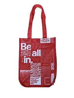 Red with Graphic Print Small Reusable Tote Carryall Gym Bag