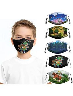 Ajy Kids Face Mask Reusable Washable Funny boys girls mouth masks breathable adjustable ear loop gift for Children's