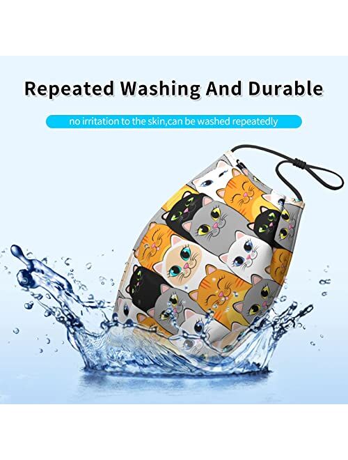 Probiotics 5PCS Kids Face Cover Reusable Washable Windproof Dustproof Mouth Cover for Teens Boys Girls Kids