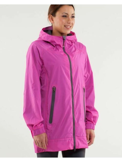 Lululemon No Gain Zip Up Rain Jacket Paris Pink Size 4 NWT
