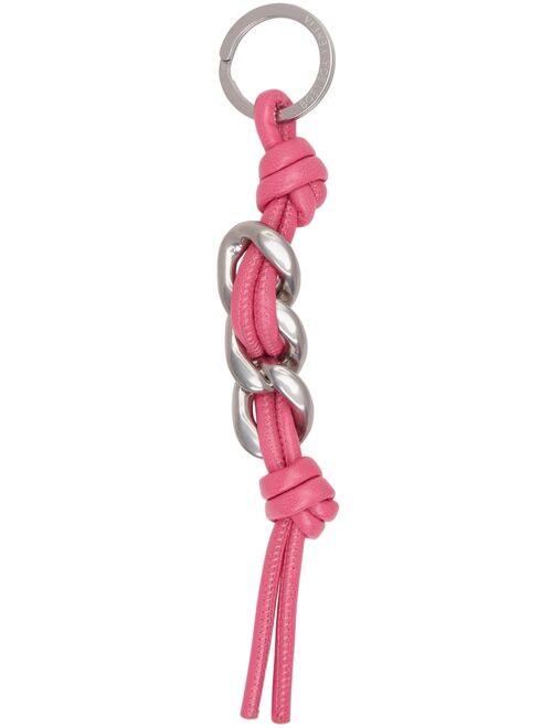 Bottega Veneta Pink Curb Chain Keychain