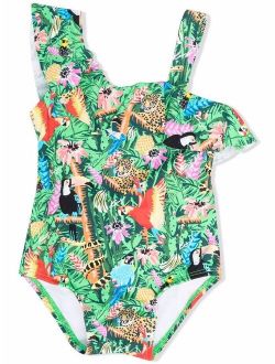Kids tropical-print swimsuit