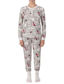 Dogs Fairisle Heather Grey Pajama Sleep Set w/ Socks