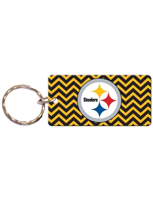 Stockdale Multi Pittsburgh Steelers Chevron Printed Acrylic Team Color Logo Keychain