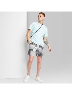 Adult Printed Regular Fit Stretch Jogger Shorts - Original Use™ Gray/Leaf