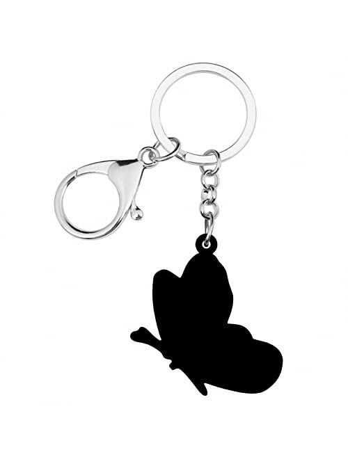 Naislu Acrylic Cute Floral Butterfly Keychains Keyring Long Insect Animal Key Chain Jewelry Gift for Women Girls Kid Gift