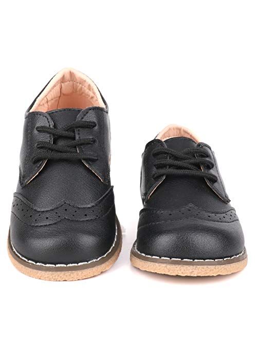 Moceen Boy's Girl's Classic Lace-Up Oxford Shoes Comfort School Uniform Dress Loafer Flats (Toddler/Little Kid)
