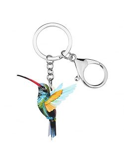 Naislu Acrylic Hummingbird Bird Key Chains Animal Key Rings for Women Girls Teen Men Bag Car Purse Decorations Gift
