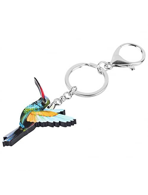 Naislu Acrylic Hummingbird Bird Key Chains Animal Key Rings for Women Girls Teen Men Bag Car Purse Decorations Gift