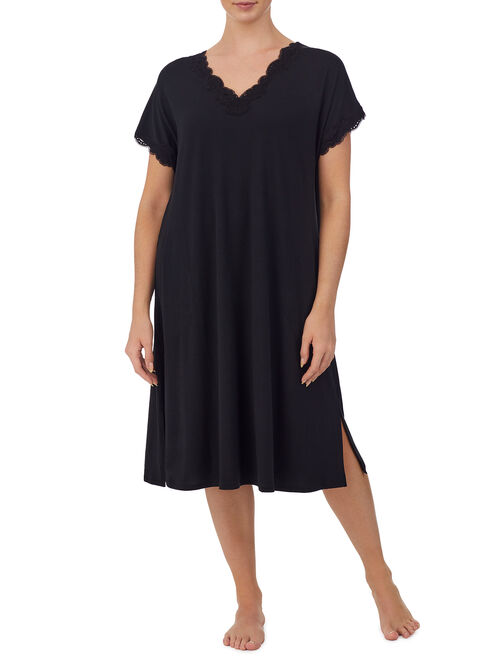 Secret Treasures Women's and Women's Plus Traditional Knit Short Sleeve V-Neck Gown