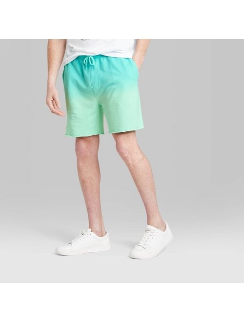 Adult Regular Fit Stretch Lounge Shorts - Original Use™ Aqua Green/Tie-Dye