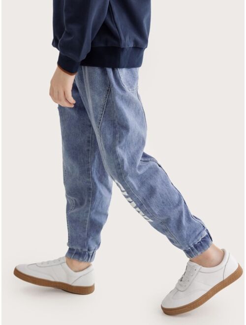 Shein Boys Letter Graphic Cargo Jeans