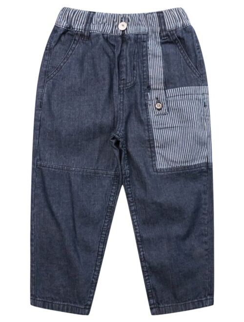 Shein Boys Striped Button Detail Jeans