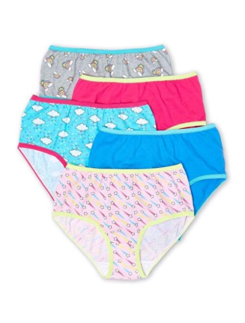 Wonder Nation Clothing Pink Prints Assorted 5 Pack Brief Panties - 14