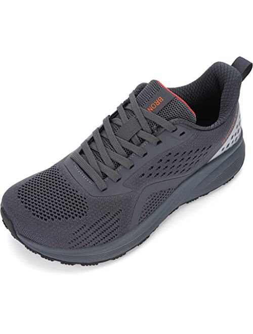 BRONAX Men's Cushioned Supportive Road Running Shoes | Wide Toe Box | Rubber Outsole