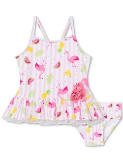 Little Me Baby Girls 2-Pc. Flamingo Tankini Swimsuit