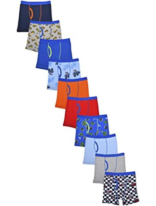 Wonder Nation Clothing Boy's Vehicle Prints Assorted 10 Pack Boxer Briefs