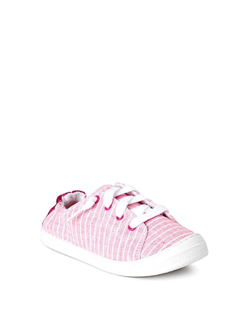 Wonder Nation Little Girl & Big Girl Casual Bump Toe Sneaker (M, Pink