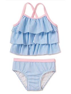 Clothing Nautical Stripe Chambray Blue 2 Piece Tankini Swimsuit