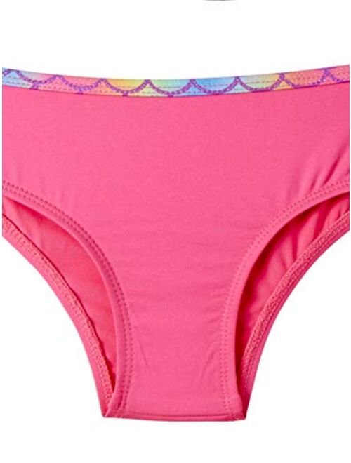 Wonder Nation Toddler Girls Mermaid Print Pink Sizzle 2 Piece Bikini Swimsuit