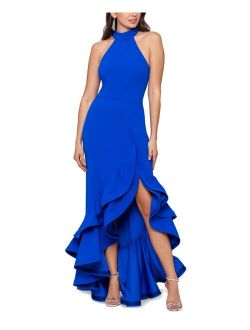 Ruffled High-Low Gown
