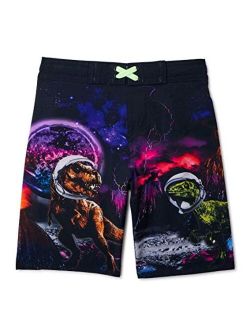 Clothing Space Dinos Black Soot Quick Dry Swim Trunk Shorts