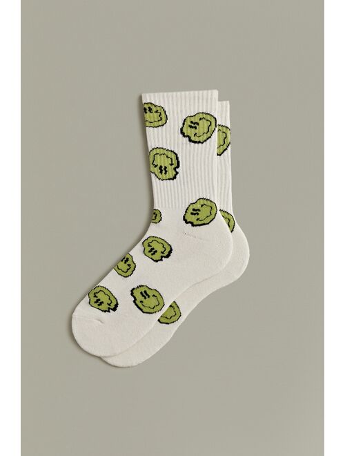 Urban Outfitters Warped Happy Face Print Crew Sock
