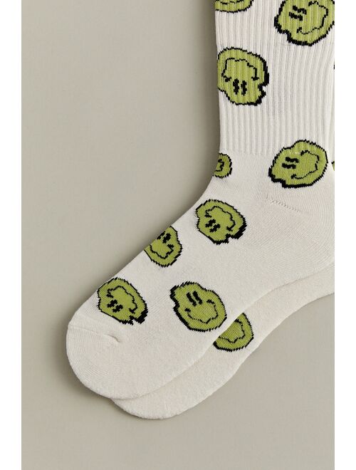 Urban Outfitters Warped Happy Face Print Crew Sock