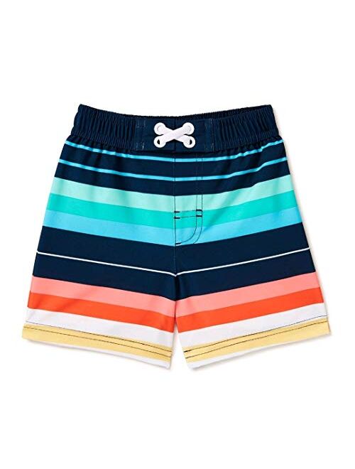 Wonder Nation Clothing Multi Stripes Blue Cove Swim Short Trunks