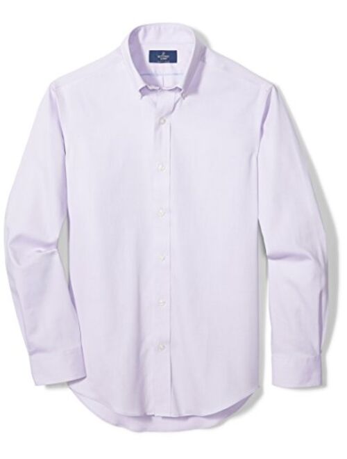 Buttoned Down Men's Standard Classic Fit Button Collar Solid Non-Iron Dress Shirt with No Pocket